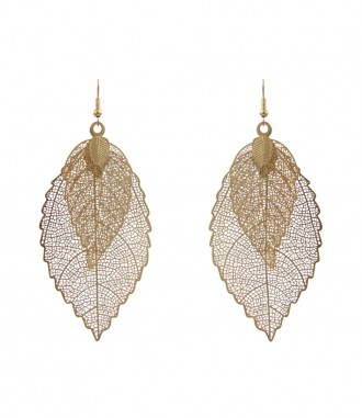 Ohrringe - Blätter, gold