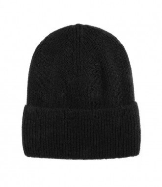 Basic Beanie Mütze - Feinstrick, schwarz