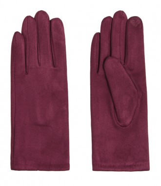 Einfarbige Damen Handschuhe, weinrot