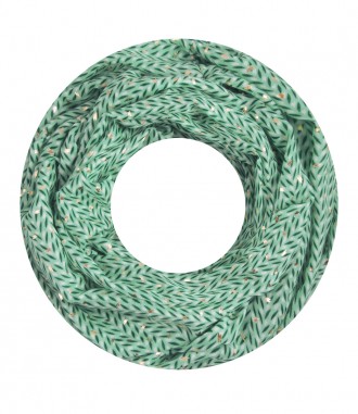 Damen Loop Schal - metallic, grün