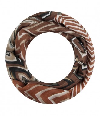 Damen Loop Schal, schmal, braun