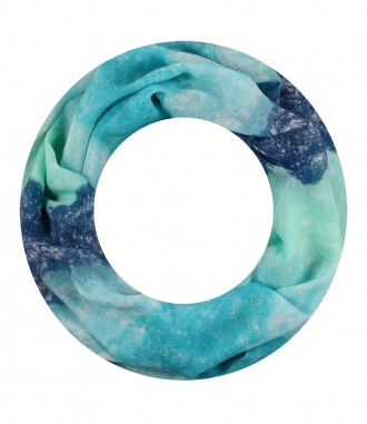 Damen Loop Schal, schmal, blau