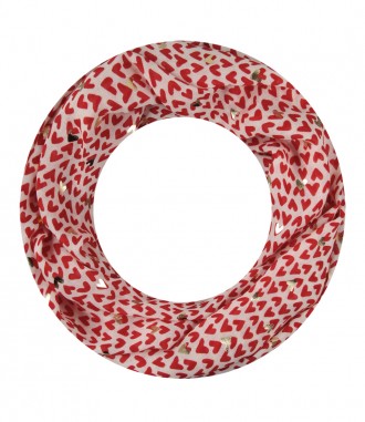 Damen Loop Schal, schmal, rot