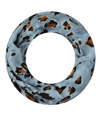 Damen Loop Schal, schmal, blau