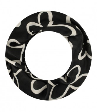 Damen Loop Schal, schmal, schwarz