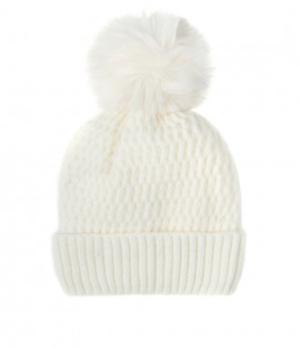 Mütze mit Teddy Innenfutter, offwhite