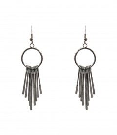 Ohrringe - metallic, schw-silber
