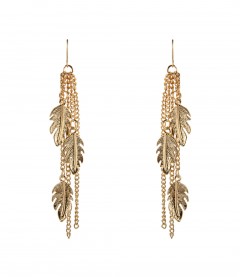 Ohrringe - Feder, gold