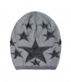 Damen Strick Beanie Mütze, grau