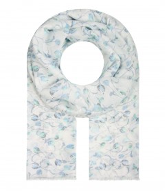 Damen Schal floral, Pailletten, blau