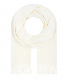 Damen Schal - einfarbiger Winterschal, creme