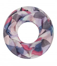 Damen Loop Schal - grafisches Muster lila