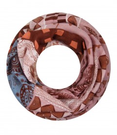 Damen Loop Schal - Muster Mix, alt rosa