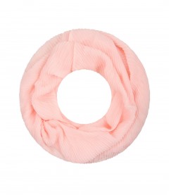 Damen Loop Schal - Plissee, einfarbig, rosa