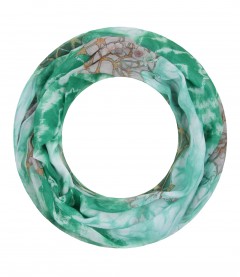 Damen Loop Schal - Batik, schmal, grün