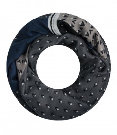 Damen Loop Schal - grafisch gemustert, schwarz