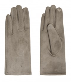 Einfarbige Damen Handschuhe, beige