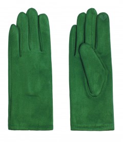 Einfarbige Damen Handschuhe, grün