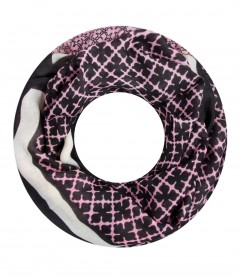 Damen Loop Schal - gemustert, rosa