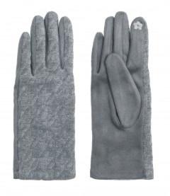 Damen Handschuhe, grau