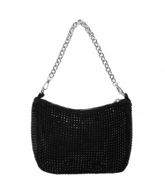 Damen Handtasche Strass, schwarz