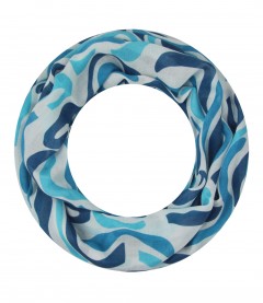 Damen Loop Schal, schmal, blau
