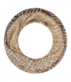 Damen Loop Schal, schmal, braun