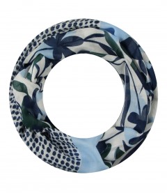 Damen Loop Schal, schmal, blau