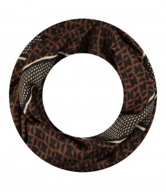 Damen Loop Schal, schmal, braun