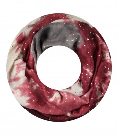 Damen Loop Schal, metallic, rot