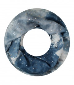Damen Loop Schal, metallic, blau