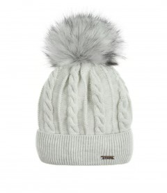 Mütze mit Teddy Innenfutter, grau