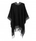 Majea Damen Poncho, schwarz