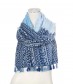 Damen Halstuch - Ethno Muster, Quasten, blau