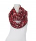 Damen Loop Schal, schmal, rot