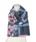 Damen Schal Blumen, navy